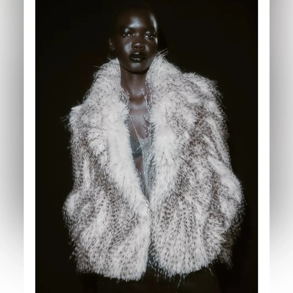 ZARA SHORT FAUX FUR COAT - Picture 2 of 16